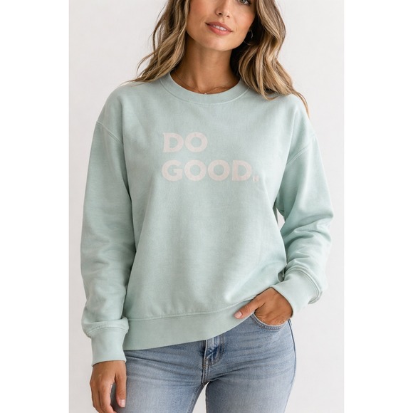 cotopaxi Tops - Cotopaxi Do Good Crewneck Organic Blend Sweatshirt Mint Green Blue Cotton Wmns S